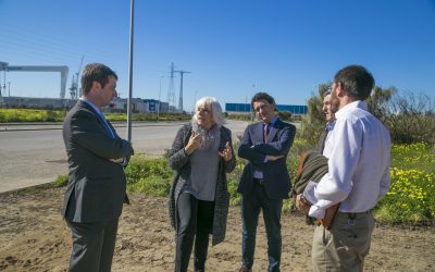 The two banks of the bridge, prepared to accommodate one emission control station each